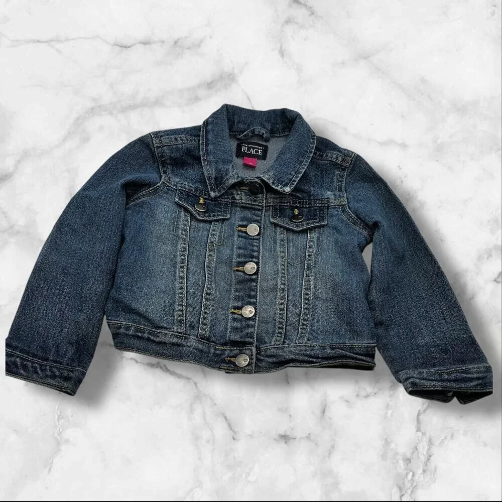 The Children's Place Girls Denim Jacket Size‎ 3T Classic Blue Jean Design